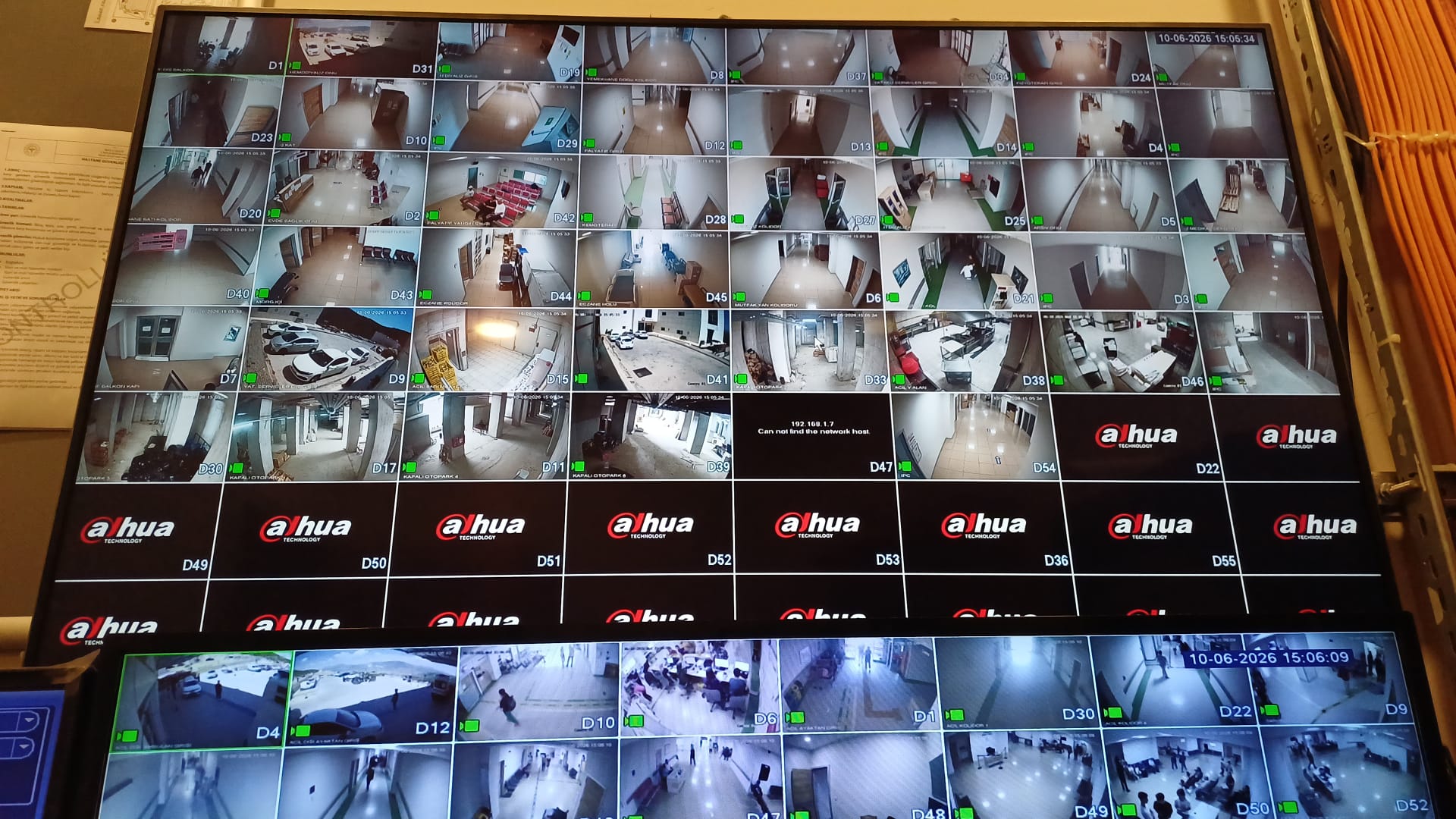 Milas Devlet Hastanesi CCTV güvenlik kamerası izleme ekranı — kamera bakım ve kontrol çalışması, Milas / Muğla